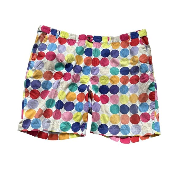 Loudmouth Polka Dot Golf Bermuda Mens Cotton Shorts Bright Fun Pattern Size 51 S - Picture 1 of 9